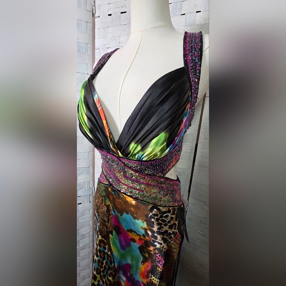 90's NIKI LAVIS Multi-Color Gown - Picture 5 of 9